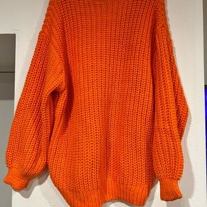 Divided oversized orange sweater size large